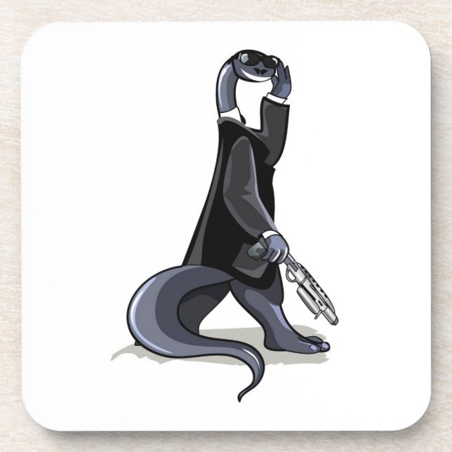 Brontosaurus Dressed As A Movie Character. Beverage Coaster (Front)