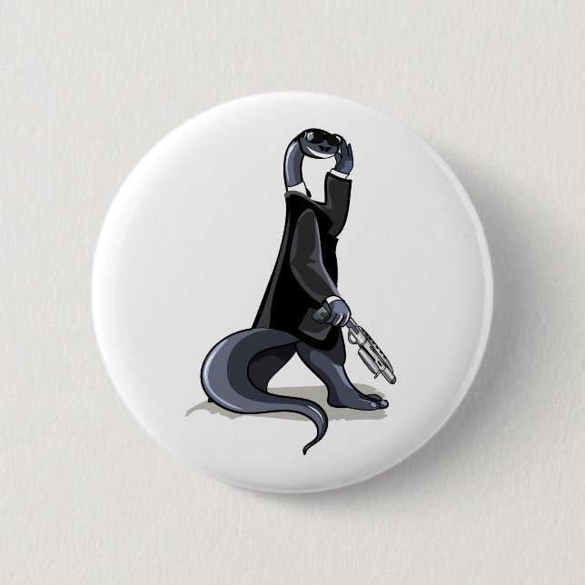 Brontosaurus Dressed As A Movie Character. Button (Front)