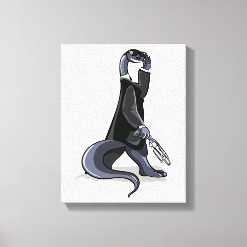 Brontosaurus Dressed As A Movie Character Canvas Print