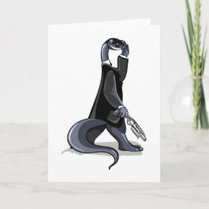 Brontosaurus Dressed As A Movie Character. Card