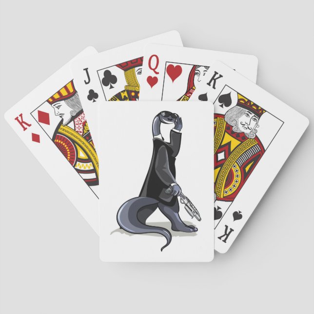 Brontosaurus Dressed As A Movie Character. Poker Cards (Back)
