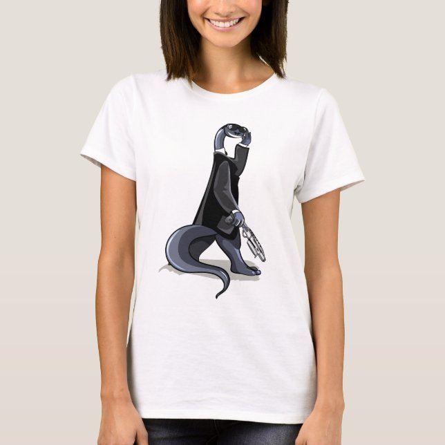 Brontosaurus Dressed As A Movie Character. T-Shirt (Front)