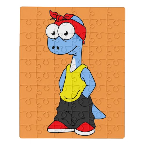 Brontosaurus Dressed In Hip Hop Clothing Jigsaw Puzzle