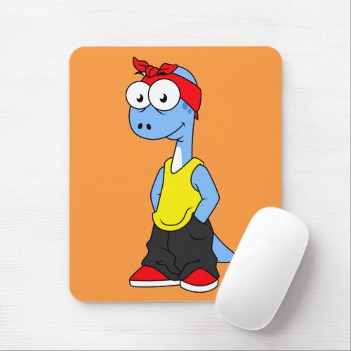 Brontosaurus Dressed In Hip Hop Clothing Mouse Pad