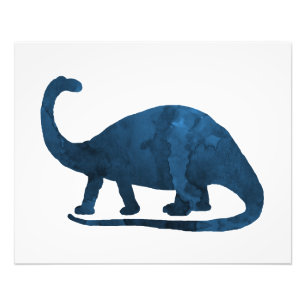 Brontosaurus - Navy Blue - Dinosaur Photo Print
