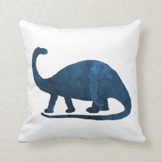 Brontosaurus - Navy Blue - Dinosaur Throw Pillow