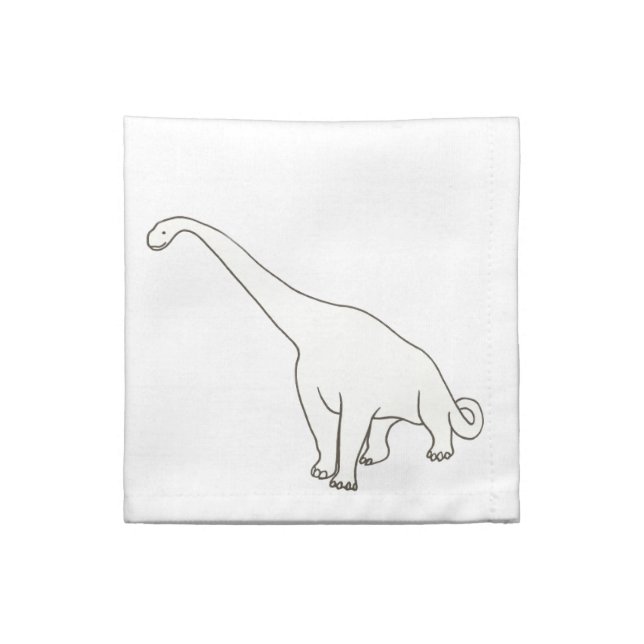 Brontosaurus Outline Drawing Coloring Napkins (Quarter Fold)