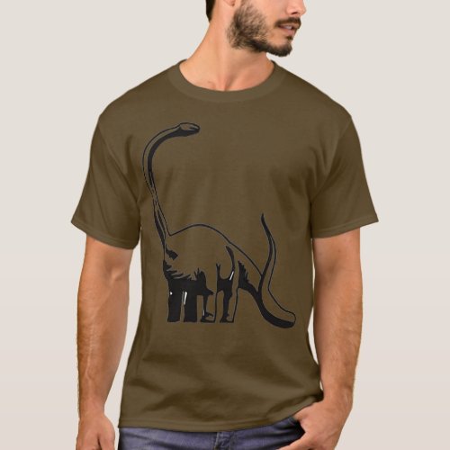 Brontosaurus Pocket Print   T_Shirt