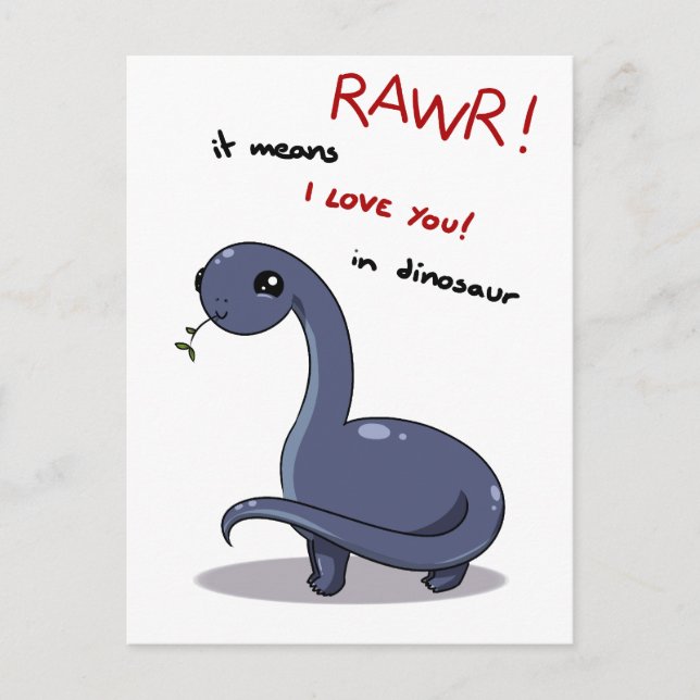 brontosaurus rawr means I love you Postcard (Front)
