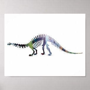 brontosaurus skeleton poster