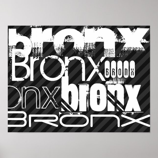 Bronx; Black & Dark Gray Stripes Poster (Front)