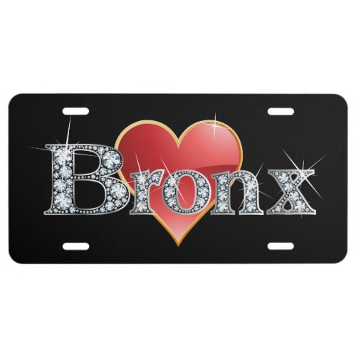 Bronx Faux_Diamond Bling License Plate