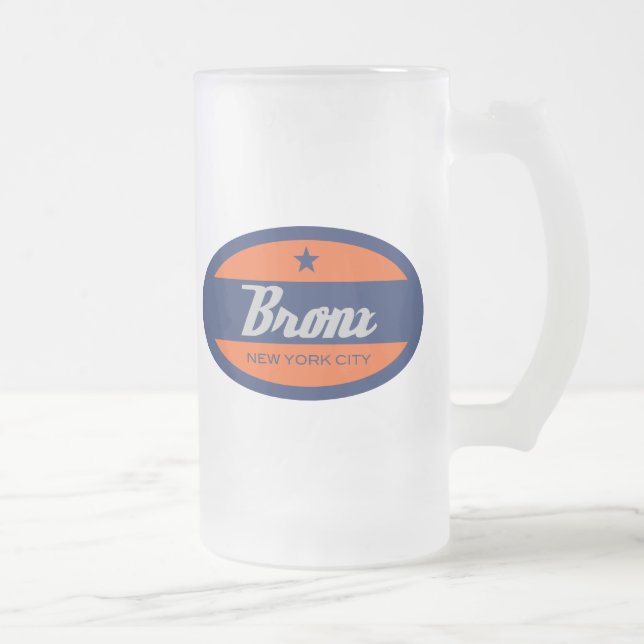 *Bronx Frosted Glass Beer Mug (Right)
