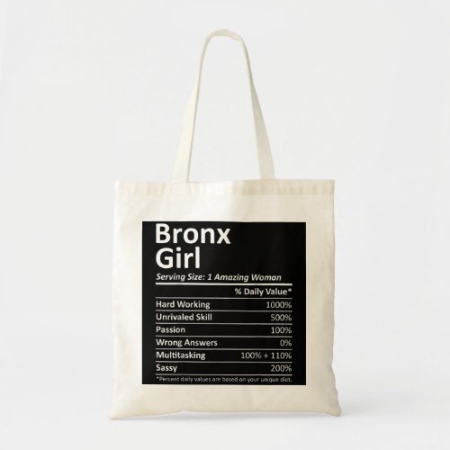 BRONX GIRL NY NEW YORK Funny City Home Roots USA G Tote Bag