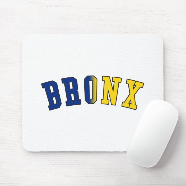 Bronx in New York State Flag Colors Mouse Pad