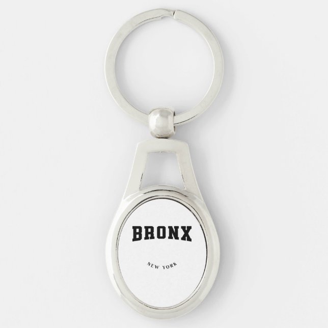 Bronx New York Black  Keychain (Front)