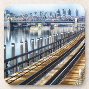 bronx new york city buildings river beverage coaster