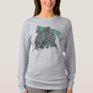 Bronx New York City Typography Map T-Shirt