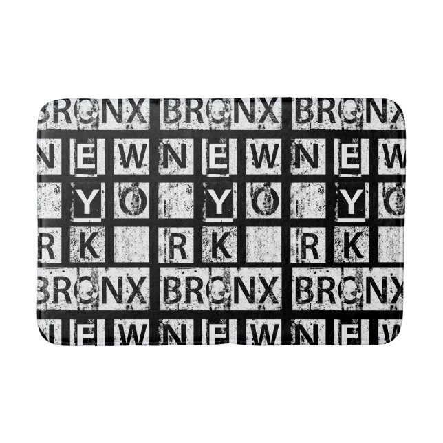 Bronx New York | Grunge Typography Bathroom Mat (Front)