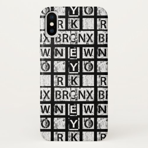 Bronx New York  Grunge Typography iPhone X Case
