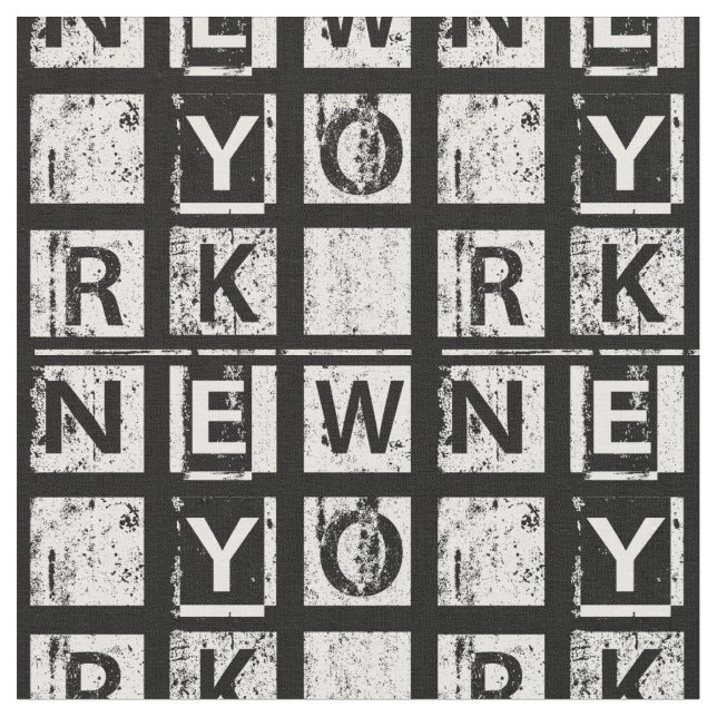 Bronx New York | Grunge Typography Fabric (Close Up)