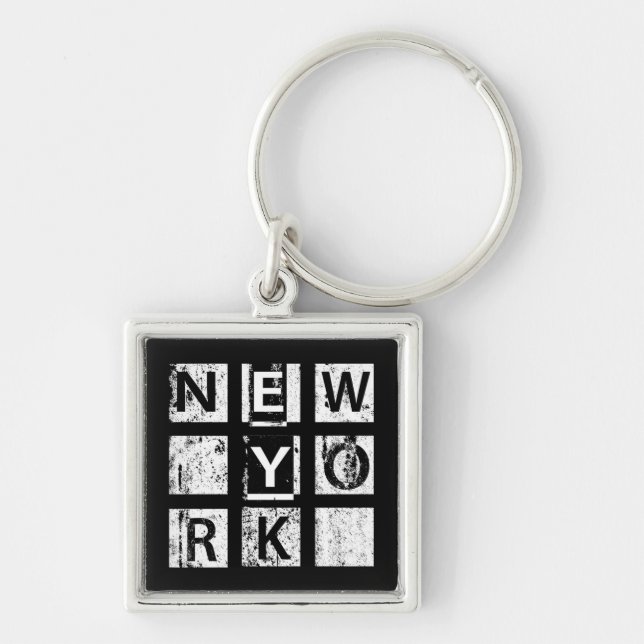 Bronx New York | Grunge Typography Keychain (Front)