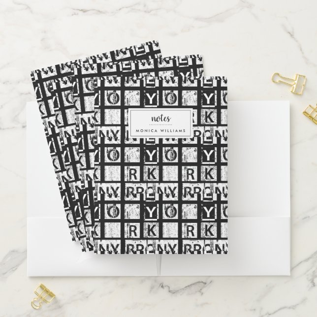 Bronx New York | Grunge Typography Pocket Folder (In Situ)