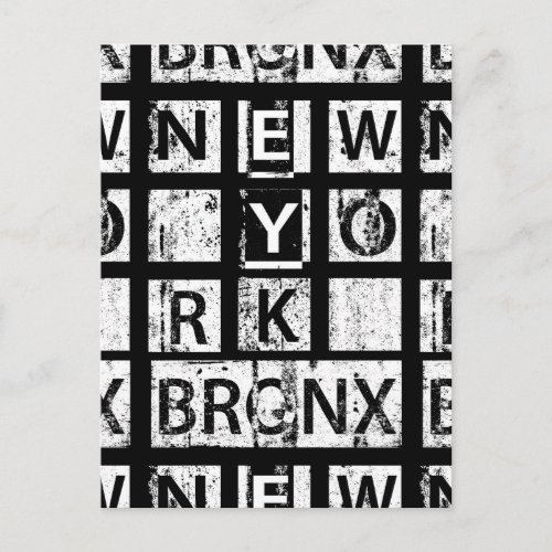 Bronx New York  Grunge Typography Postcard