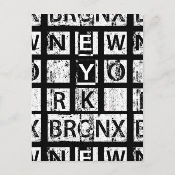 Bronx New York | Grunge Typography Postcard by adventurebeginsnow at Zazzle