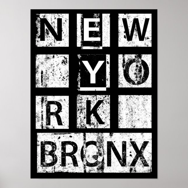 Bronx New York | Grunge Typography Poster (Front)