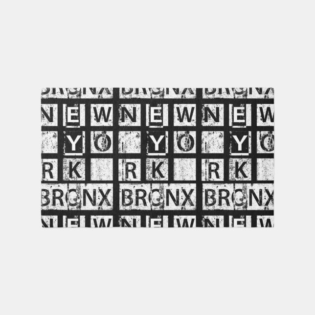 Bronx New York | Grunge Typography Rug (Front)