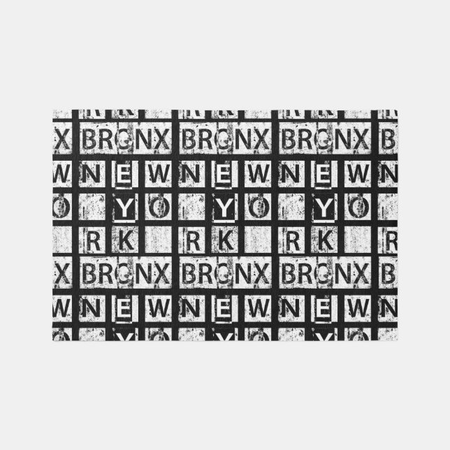 Bronx New York | Grunge Typography Rug (Front)