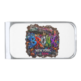 Bronx New York Urban Graffiti Street Art Silver Finish Money Clip