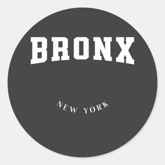 Bronx New York White Classic Round Sticker (Front)