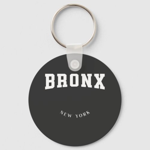 Bronx New York White  Keychain