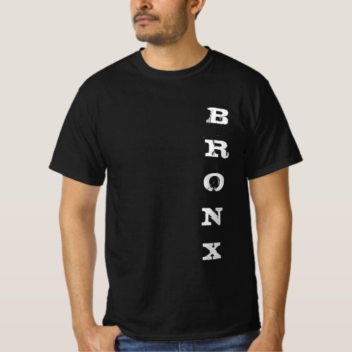 Bronx Text Classic Nyc New York City Black Value T_Shirt