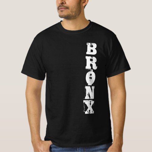 Bronx Text Retro Classic Nyc New York City Black T_Shirt
