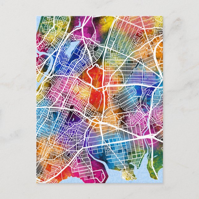 Bronx USA City Map Postcard (Front)