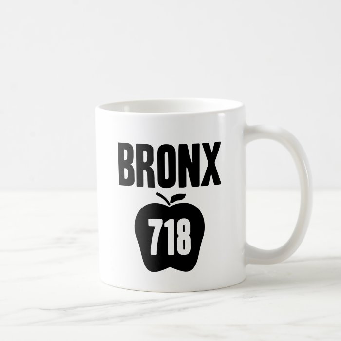 Bronx With Big Apple & 718 Area Code Cutout Mug