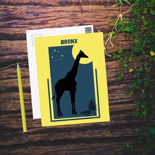 Bronx Zoo New York Vintage Giraffe Postcard