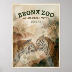 Bronx zoo wildlife in new york city poster