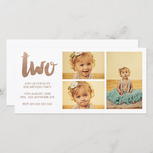 Bronze 2nd Birthday White 3 Frame Photocard (Front/Back)