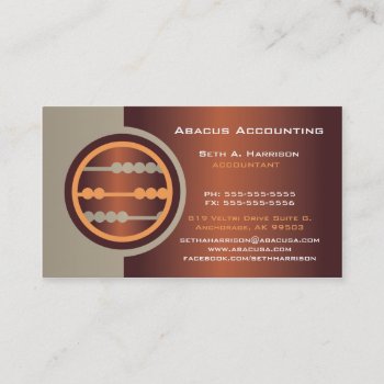 Bronze Abacus Accounting Business Cards by nyxxie at Zazzle