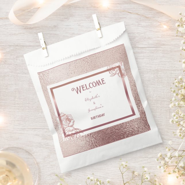  Bronze Adult Double Joint twin birthday   Favor Bag (Clipped)