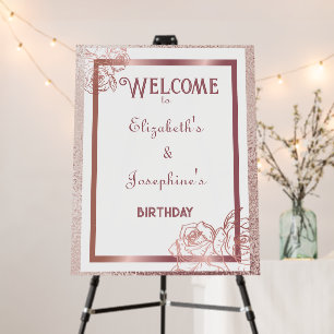  Bronze Adult Double Joint twin birthday   Foam Board