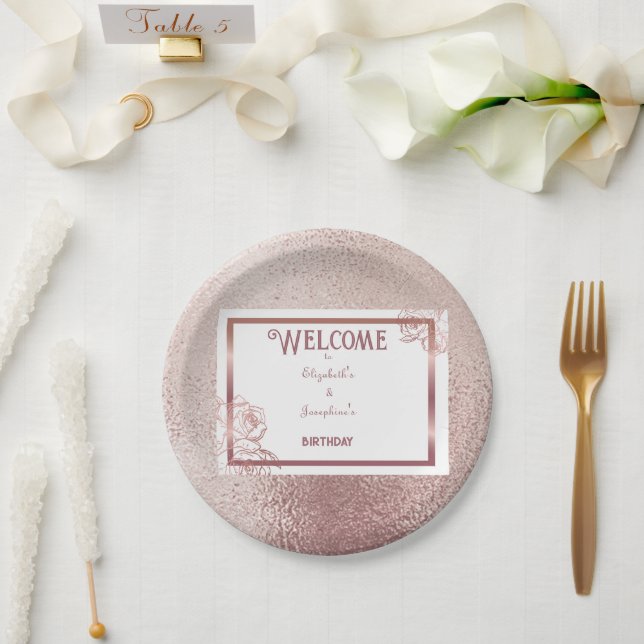  Bronze Adult Double Joint twin birthday   Paper Plates (Wedding)