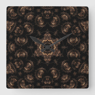 Bronze Age Mandala Square Wall Clock
