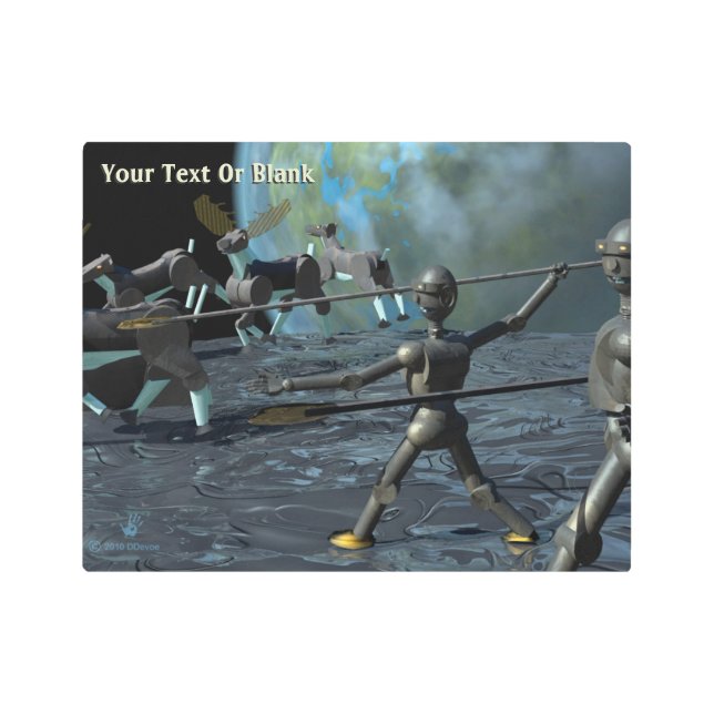Bronze Age Robots Metal Print (Front)