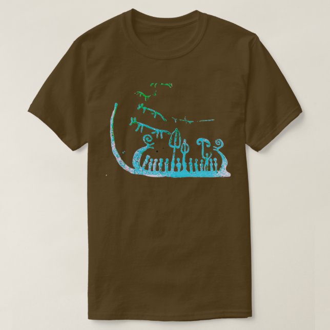 Bronze Age Scandinavian rock carvings T-Shirt (Design Front)