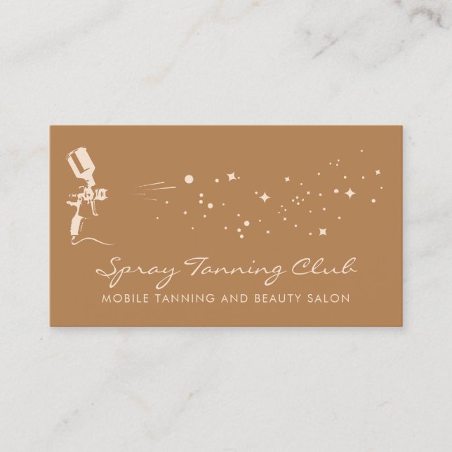 Bronze Airbrush Spray Mobile Tan Business Card (Front)